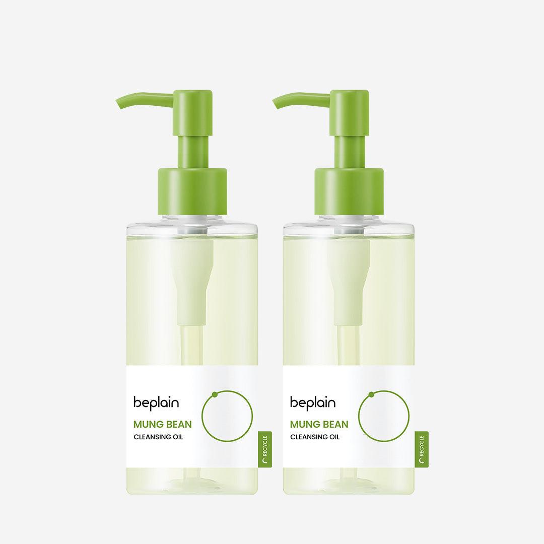 Beplain Mung Bean Cleansing Oil 200ml - gentle oil-based makeup remover that emulsifies with water, suitable for sensitive and barrier-compromised skin