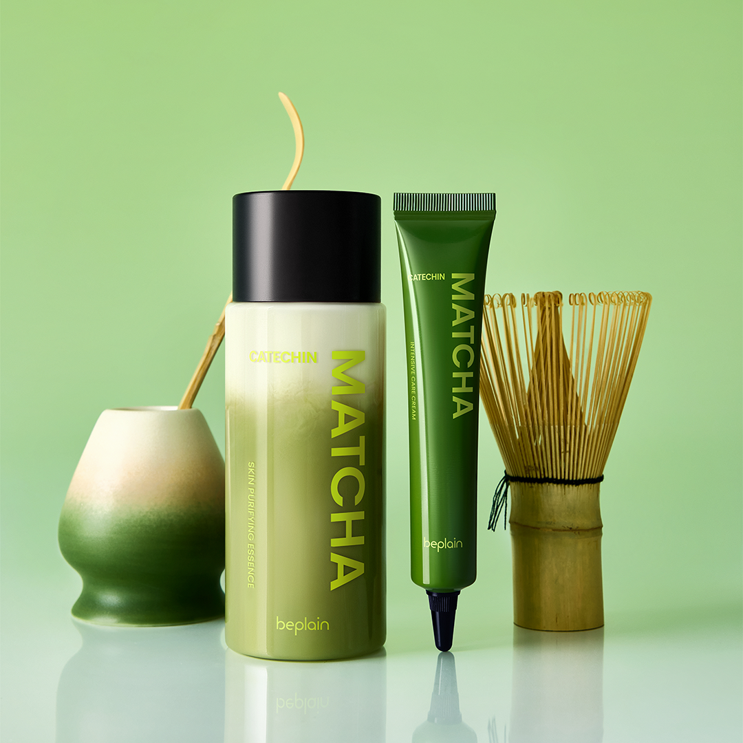 Beplain Matcha Catechin Duo Set - K-beauty brightening routine for dark spots dullness and sensitive skin