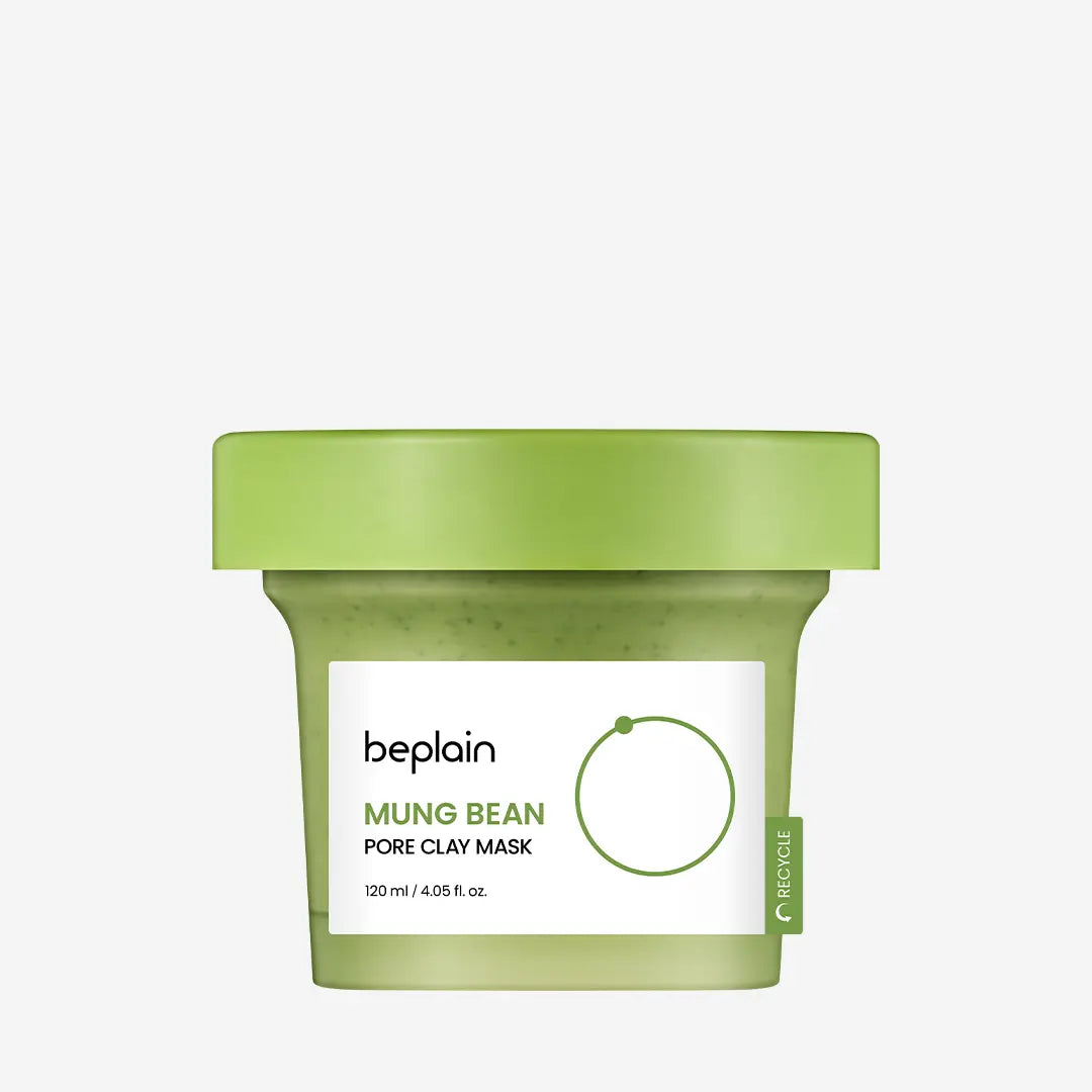 Beplain Mung Bean Pore Clay Mask 120ml - front product shot for blackhead and whitehead care