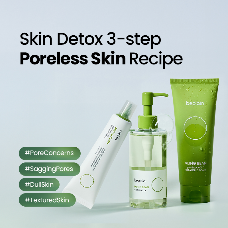 beplain Skin Detox 3-step Poreless Skin Recipe for pore concerns, sagging pores, and dull skin