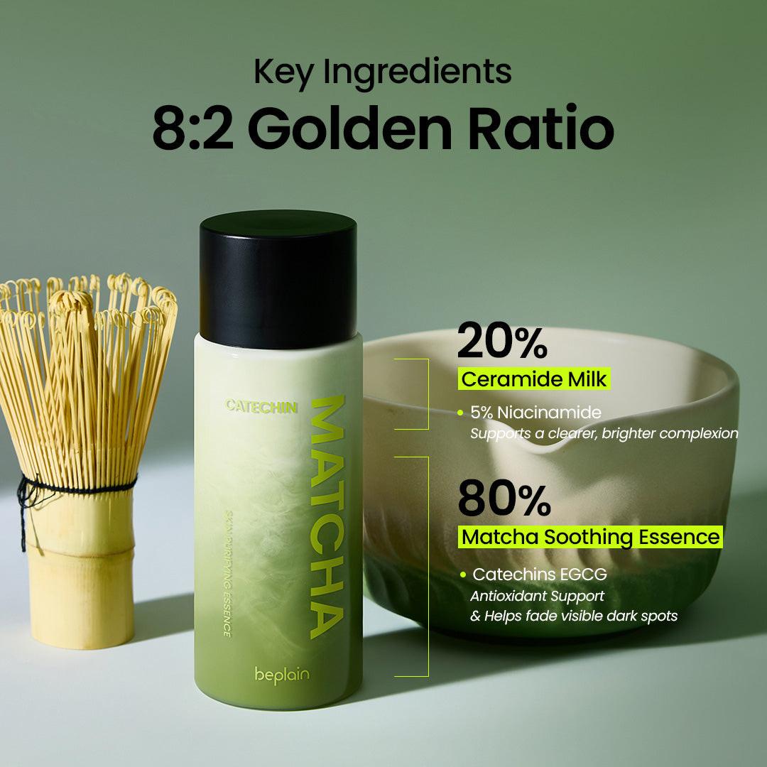 Beplain Matcha Catechin Essence - 5% niacinamide for brightening tone refining and radiant glowy skin