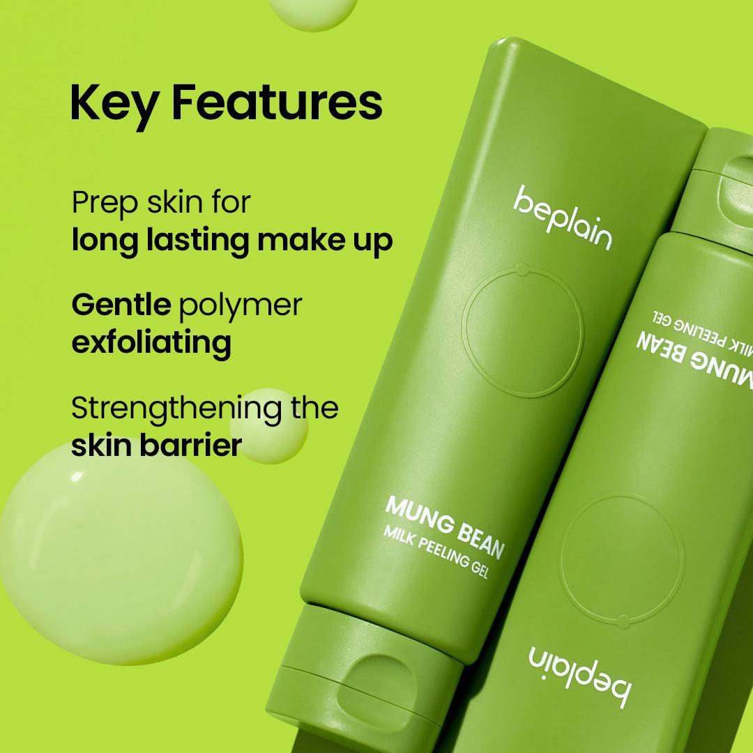 Beplain Mung Bean Milk Peeling Gel - gommage exfoliator rolls off dead skin cells without irritation