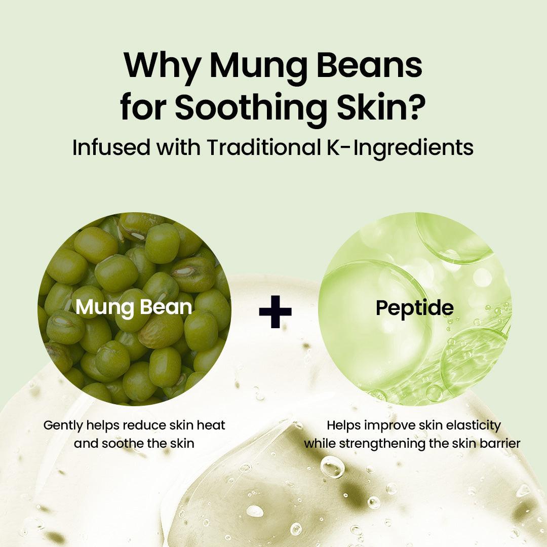 Beplain Mung Bean Peptide Soothing Serum - fragrance-free daily serum for enlarged pores and skin elasticity